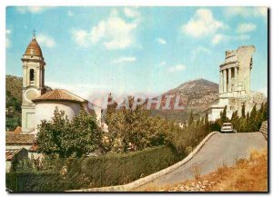 Modern Postcard The Tubie Alpes Maritimes Le Trophee des Alpes and the Church