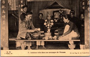 Vietnam Cochinchina Interieur Riche Dans Une Campagne de l'Annam Postcard 09.62