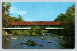 c1962 Covered Bridge ASHUELOT New Hampshire Vintage Postcard 0078
