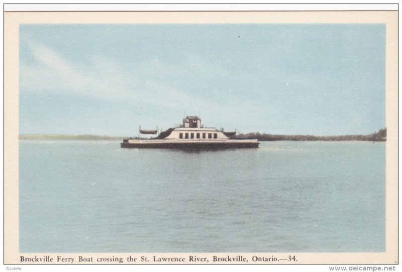 Ferry Boat , BROCKVILLE , Ontario , Canada , 1930-40s