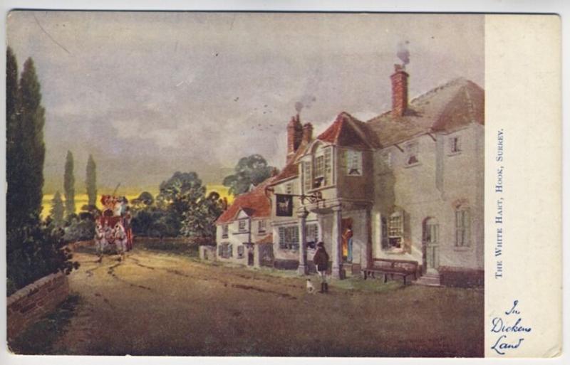 Raphael Tuck White Hart Hook Surrey Horses In Dickens Land Series Postcard