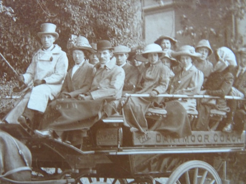 Devon Torquay CAWDLE'S COACHING EXCURSION Coach & Four Horse's c1909 RP Postcard