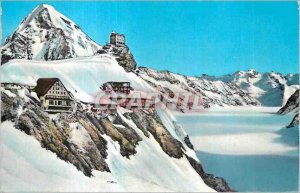 Postcard Modern Jungfraujoch Monch und mit 3454m Aletschgletscher Berghaus