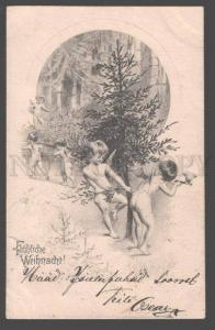 3106815 NUDE Winged ANGEL w/ X-MAS TREE Vintage TSN #237-5