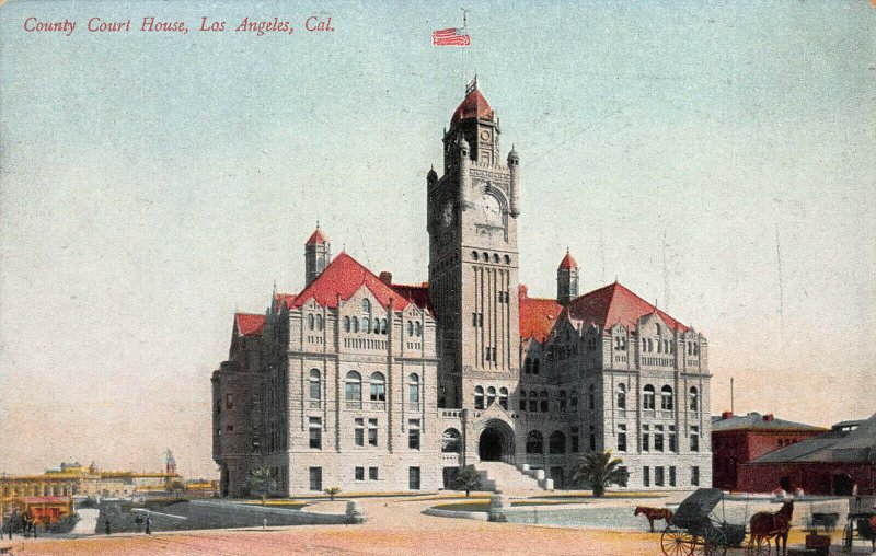 County Court House, Los Angeles, California, Early Postcard, Unused