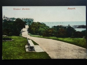 Glamorgan PENARTH Windsor Park showing Bench c1906 Postcard