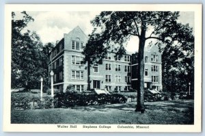 Columbia Missouri MO Postcard Walter Hall Stephens College Building Trees c1940