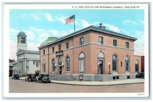 c1920 US Post Office Reformed Church Carlisle Pennsylvania PA Vintage Postcard