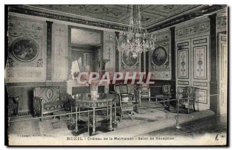 Old Postcard Rueil Malmaison Chateau of reception furniture