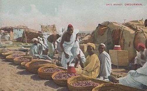 Date Market Traders Sudan Omdurman Antique Postcard