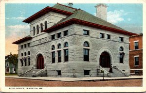 Maine Lewiston Post Office 1920 Curteich