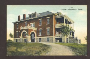 INDEPENDENCE KANSAS HOSPITAL BUILDING 1909 VINTAGE POSTCARD