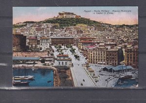 ITALY, NAPLES, PORTO MILITARE, PIAZZA MUNICIPIO, c1920 ppc., unused.