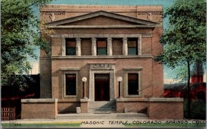 Postcard Masonic Temple in Colorado Springs, Colorado