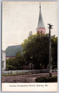 K46/ Kahoka Missouri Postcard c1910 German Evangelical Church 108