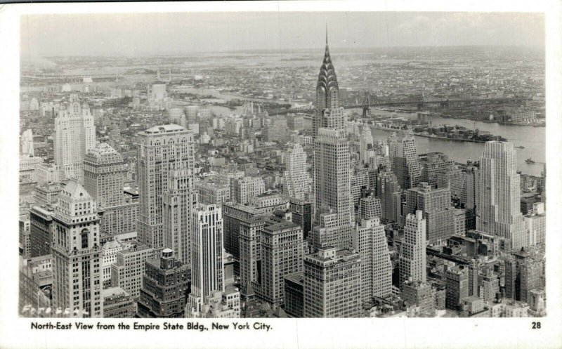 USA North East View From The Empire State Building New York City RPPC 07.93