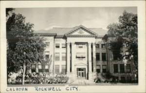 Rockwell City IA Calhoun County Courthouse Real Photo Postcard