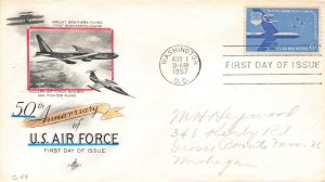 Washington DC C49 1957 U.S. Postage 6¢. Airmail Postage Color FDC