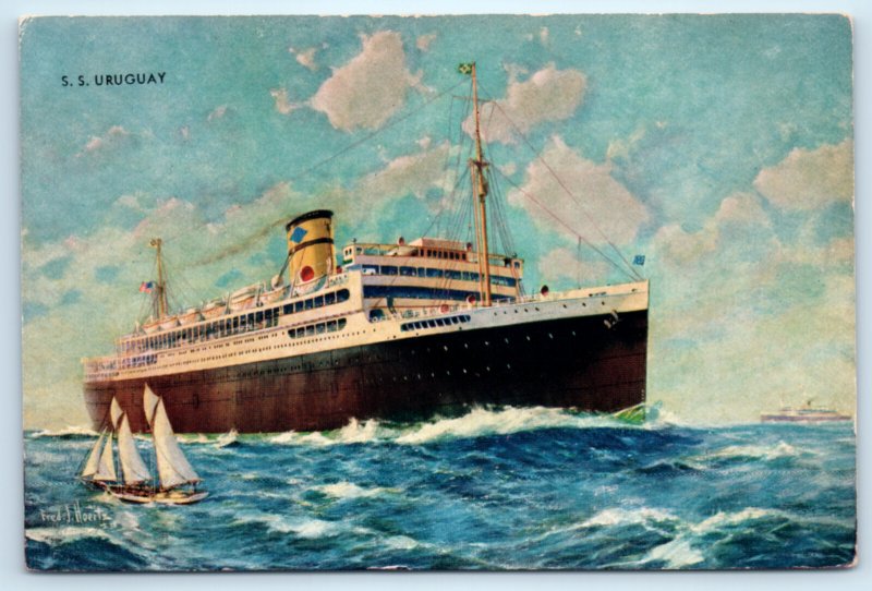 Steamship Uruguay American Republic Ocean Liner Postcard
