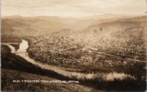 Roseburg Oregon OR Birdseye c1914 Patton Real Photo Postcard E46