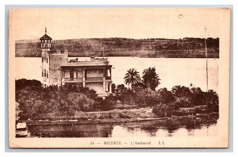 L'Amirauté  The Admiralty Bizerte Tunisia  UNP DB Postcard Q25