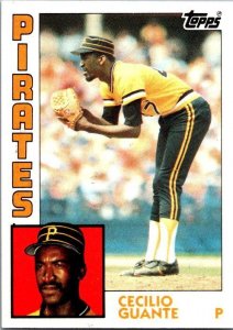 1984 Topps Baseball Card Cecelio Guante Pittsburgh Pirates sk3581