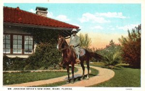 Vintage Postcard Wm. Jennings Bryan's New Home Miami Florida J. N. Chamberlain