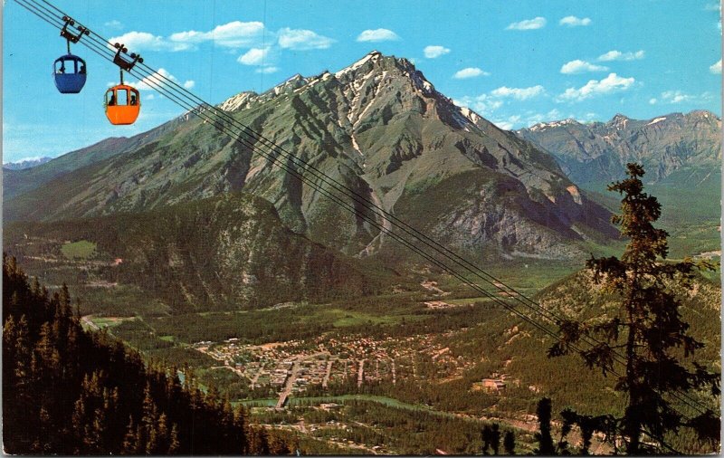 Banff Alberta Canada Gondola Lift Top Sulphur Mountain Postcard VTG UNP Vintage 