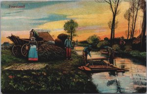 Netherlands Friesland Landscape Deyhle's Series Vintage Postcard C175