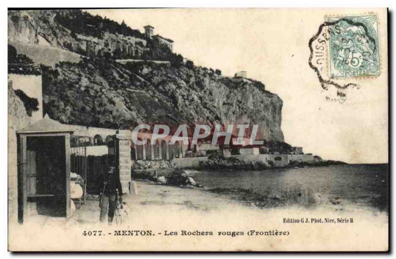 Menton - The Red Rocks - Old Postcard