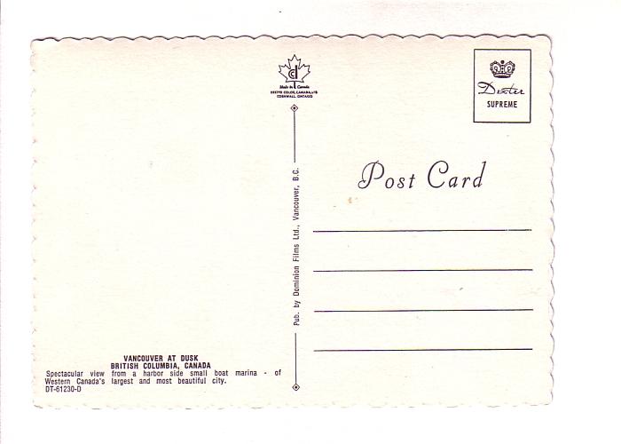 Harbour Marina, Skyline at Dusk, Vancouver British Columbia, M Miller