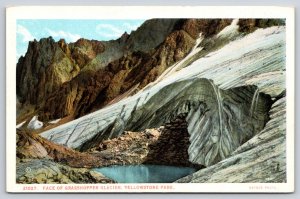 Yellowstone Park Montana~Face of Grasshopper Glacier~1922 Haynes Photo Postcard