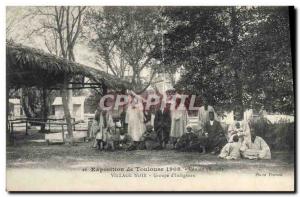 Old Postcard Negro Male black Toulouse Exhibition 1908 Black Village Group & ...