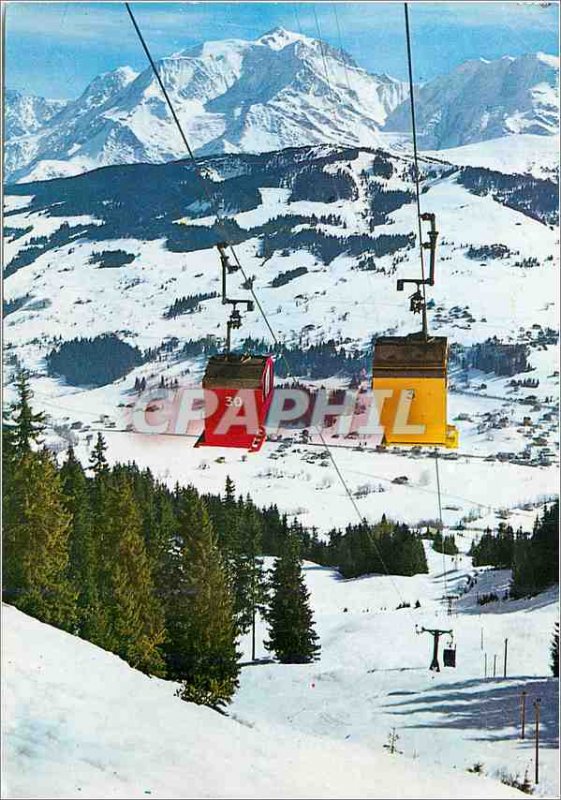 Modern Postcard The Ski Capital of Megeve (Haute Savoie) 1113 m Alt Telecabin...