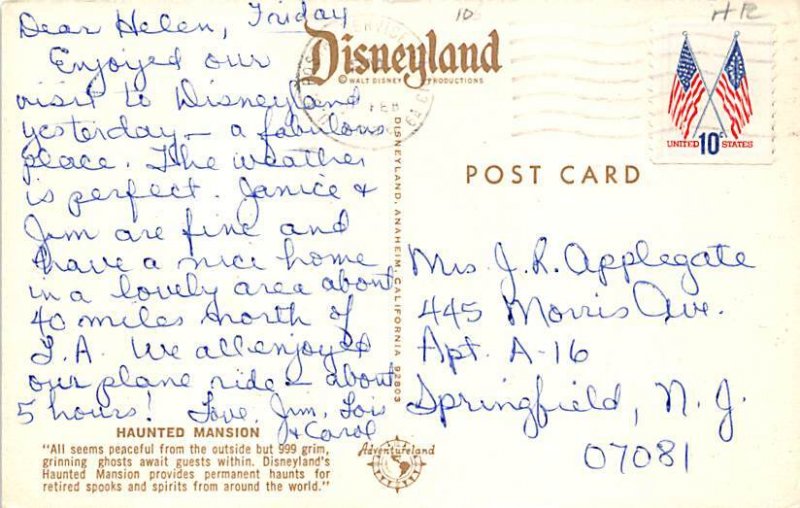 Haunted mansion Disneyland, CA, USA Disney PU Unknown 