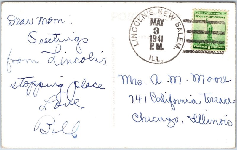 VINTAGE POSTCARD RPPC McNEIL'S STORE & POST OFFICE NEW SALEM STATE PARK ILL 1941