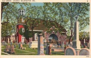 Vintage Postcard 1930's Old Swede First Church Wilmington Delaware DE