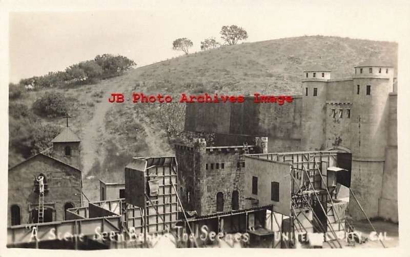 CA, Universal City, California, RPPC, Movie Set Behind the Scenes View, Back Lot