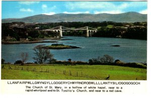 Llanfairpwllgwyngy Bridge, WLLLLantysiliogogogoch,  Anglesey Island, Wales