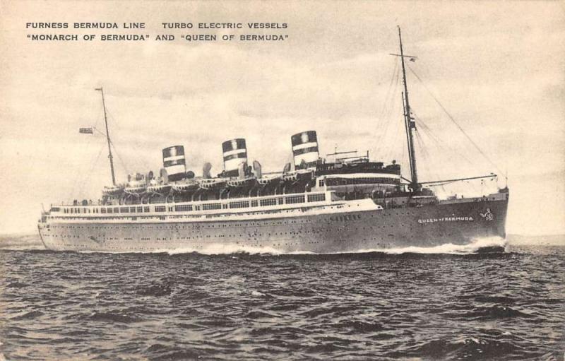 Furness Bermuda Line Monarch of Bermuda & Queen of Bermuda antique pc ZA440607