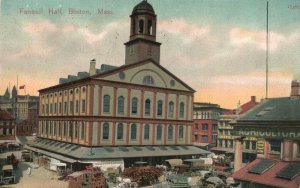 Vintage Postcard 1912 Faneuil Hall Building Landmark Boston Massachusetts MA