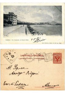 CPA AK NAPOLI Via Caracciolo col Grand Hotel ITALY (533626)