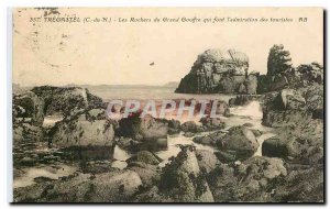 Old postcard Trecastel C N Les Rochers Grand Chasm that are admired by fouristes