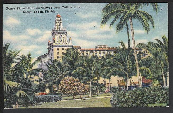 Roney Plaza Hotel Miami Beach FL Post Card 5102