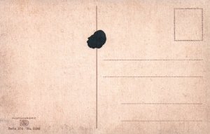 Pretty Girl checking the Mailbox - c1920 - Vintage Postcard