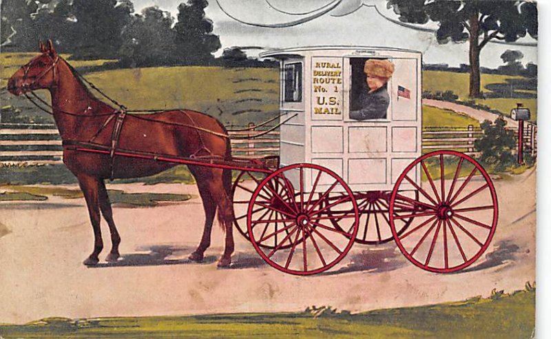 US mail horse and buggy Oddities 1912 