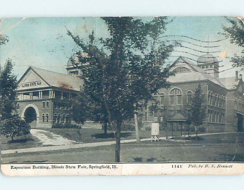 Pre-Chrome BUILDINGS SCENE Springfield Illinois IL AH6697