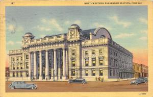 Chicago Illinois~Chicago & Nothwestern Railway Passenger Train Station~1941 PC