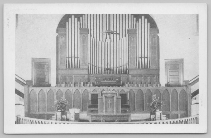 Stamford Texas~Pipe Organ @ St John's Methodist Church~Pulpit c1950 B&W