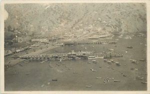 Postcard RPPC C-1910 California Catalina Avalon Harbor Birdseye View CA24-2732